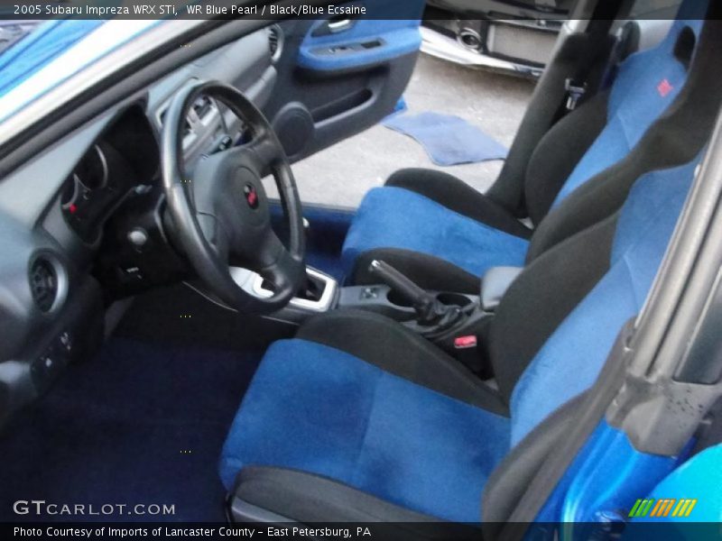 WR Blue Pearl / Black/Blue Ecsaine 2005 Subaru Impreza WRX STi
