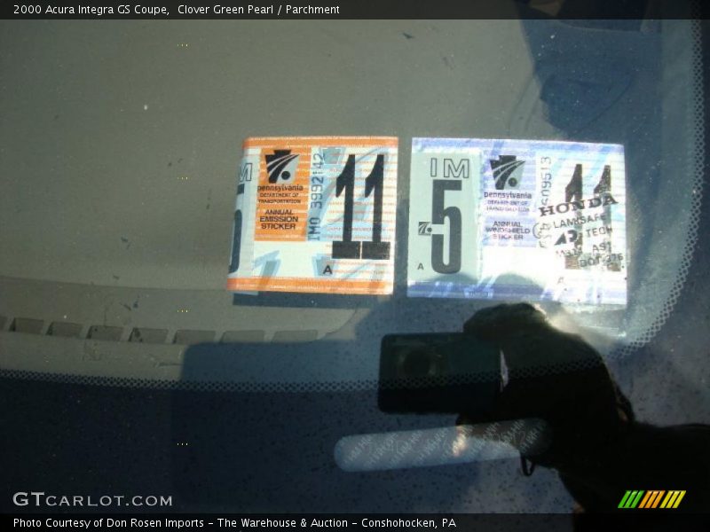 Clover Green Pearl / Parchment 2000 Acura Integra GS Coupe