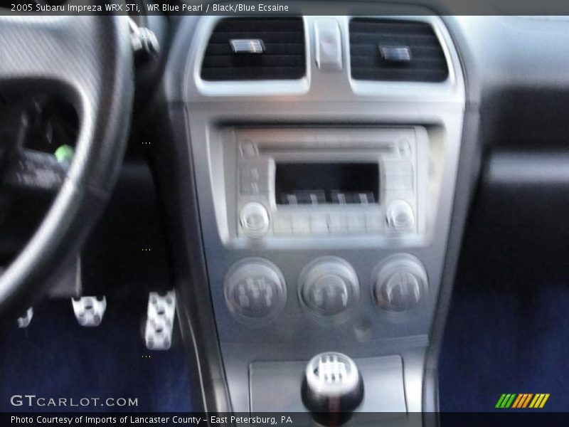 WR Blue Pearl / Black/Blue Ecsaine 2005 Subaru Impreza WRX STi