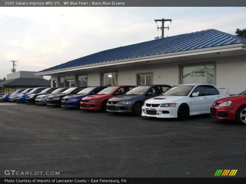 WR Blue Pearl / Black/Blue Ecsaine 2005 Subaru Impreza WRX STi