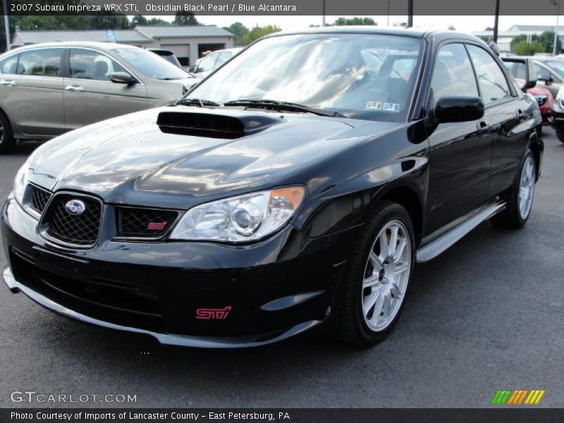 Obsidian Black Pearl / Blue Alcantara 2007 Subaru Impreza WRX STi