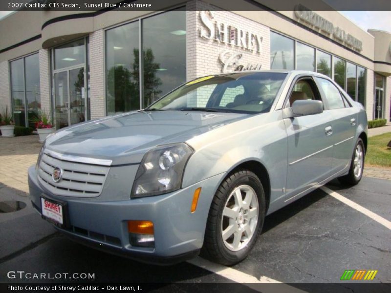 Sunset Blue / Cashmere 2007 Cadillac CTS Sedan