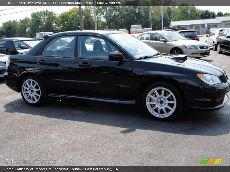 Obsidian Black Pearl / Blue Alcantara 2007 Subaru Impreza WRX STi