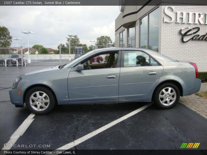 Sunset Blue / Cashmere 2007 Cadillac CTS Sedan