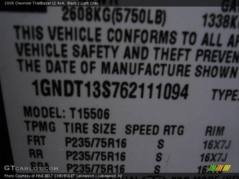 Black / Light Gray 2006 Chevrolet TrailBlazer LS 4x4