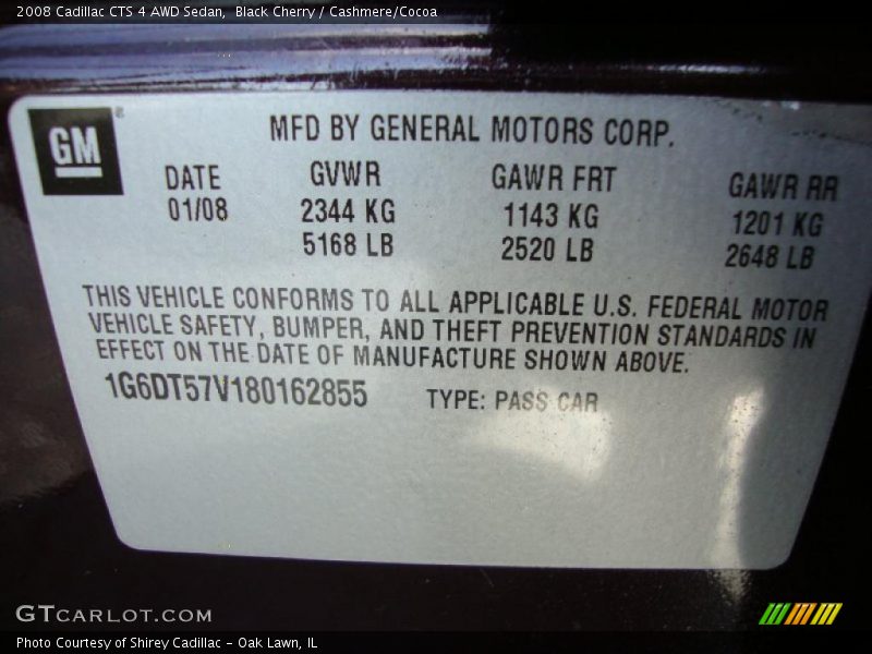 Black Cherry / Cashmere/Cocoa 2008 Cadillac CTS 4 AWD Sedan