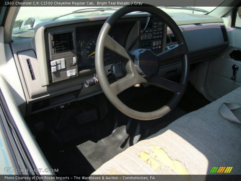 Bright Teal Metallic / Gray 1993 Chevrolet C/K C1500 Cheyenne Regular Cab