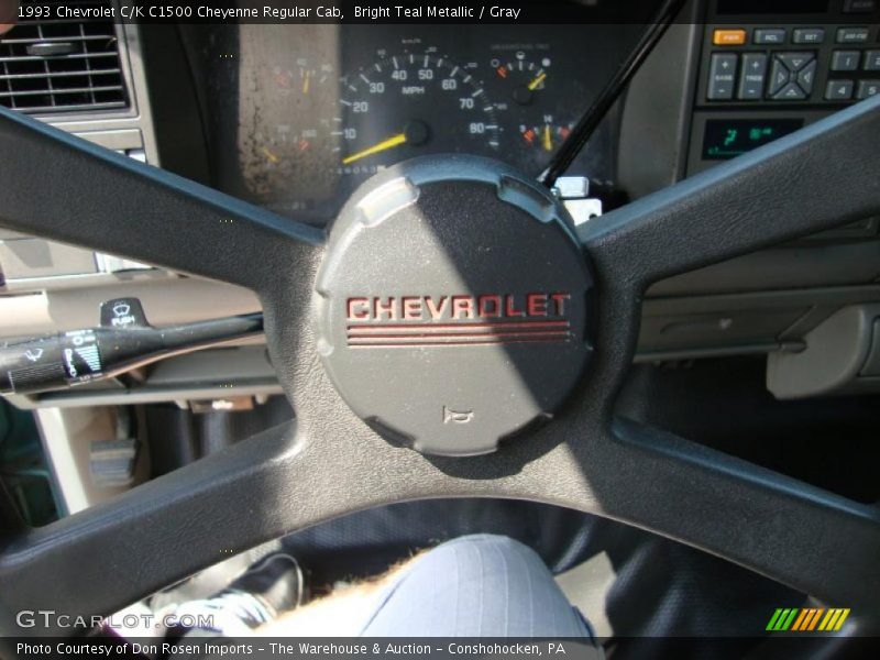 Bright Teal Metallic / Gray 1993 Chevrolet C/K C1500 Cheyenne Regular Cab