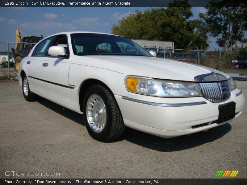 Performance White / Light Graphite 1999 Lincoln Town Car Executive