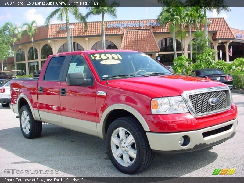 Bright Red / Tan 2007 Ford F150 Lariat SuperCrew