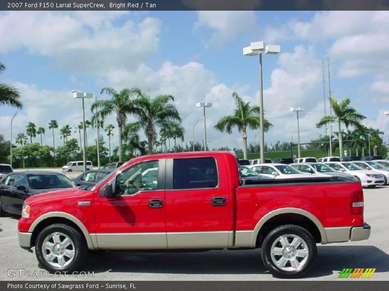 Bright Red / Tan 2007 Ford F150 Lariat SuperCrew