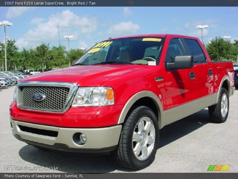 Bright Red / Tan 2007 Ford F150 Lariat SuperCrew