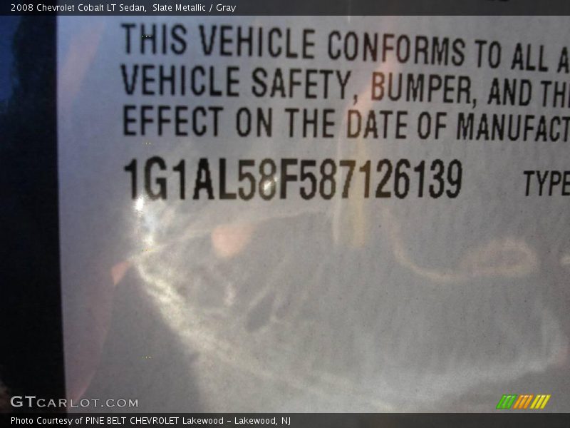 Slate Metallic / Gray 2008 Chevrolet Cobalt LT Sedan