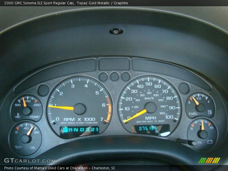 Topaz Gold Metallic / Graphite 2000 GMC Sonoma SLS Sport Regular Cab