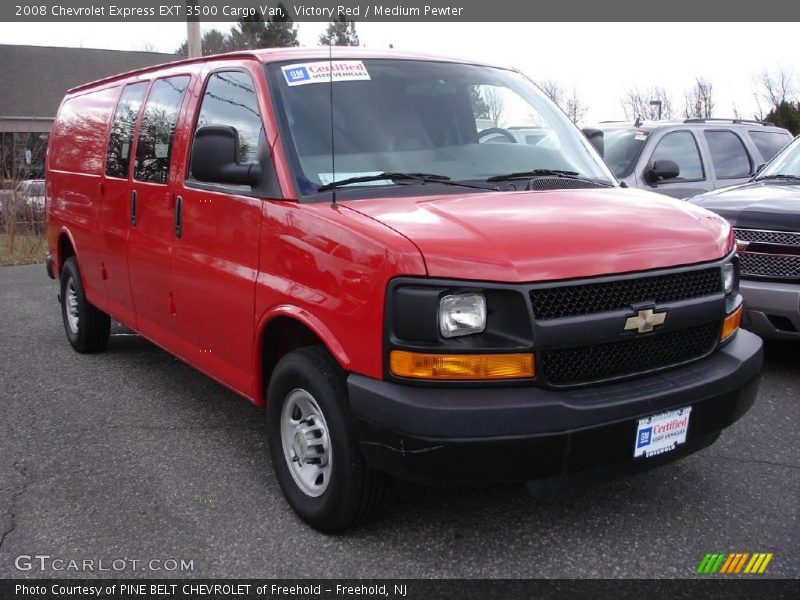Victory Red / Medium Pewter 2008 Chevrolet Express EXT 3500 Cargo Van