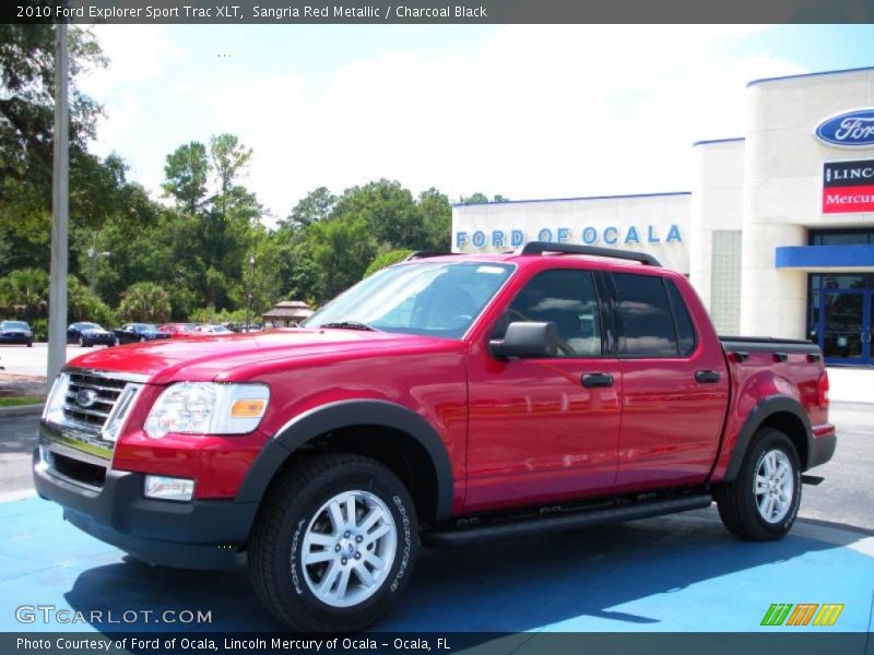 Sangria Red Metallic / Charcoal Black 2010 Ford Explorer Sport Trac XLT