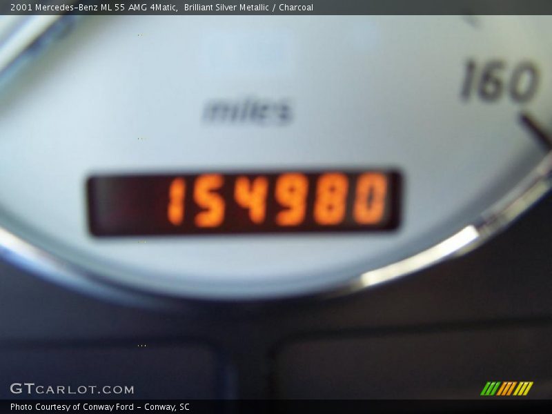 Brilliant Silver Metallic / Charcoal 2001 Mercedes-Benz ML 55 AMG 4Matic