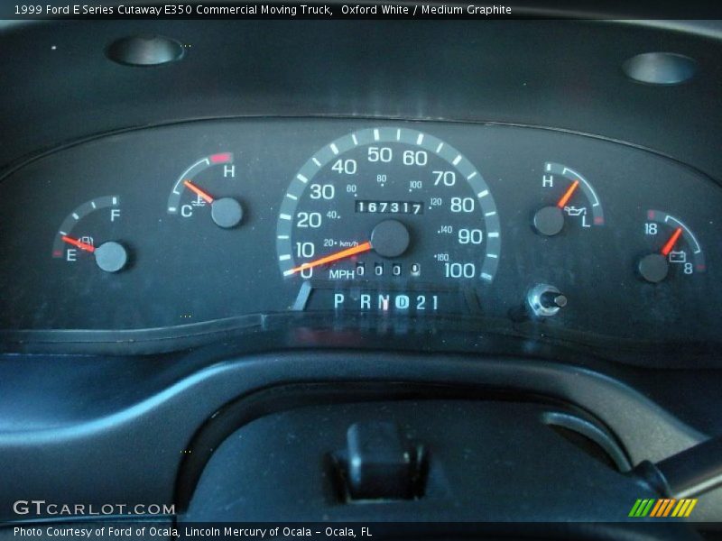 Oxford White / Medium Graphite 1999 Ford E Series Cutaway E350 Commercial Moving Truck
