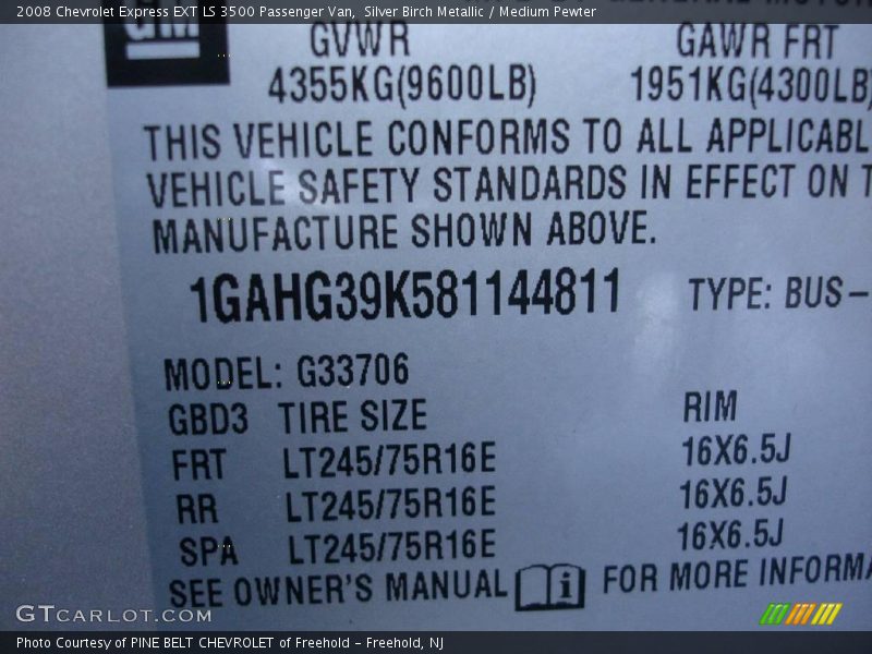 Silver Birch Metallic / Medium Pewter 2008 Chevrolet Express EXT LS 3500 Passenger Van