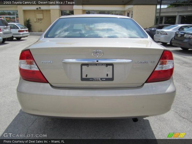 Desert Sand Mica / Taupe 2003 Toyota Camry LE