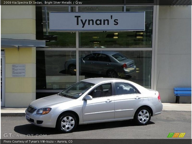 Bright Silver Metallic / Gray 2009 Kia Spectra EX Sedan