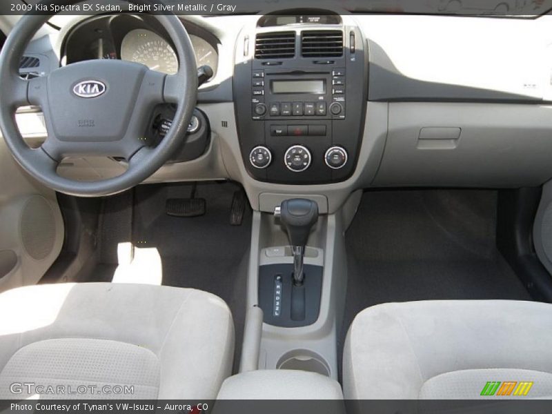Bright Silver Metallic / Gray 2009 Kia Spectra EX Sedan