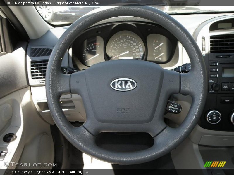 Bright Silver Metallic / Gray 2009 Kia Spectra EX Sedan