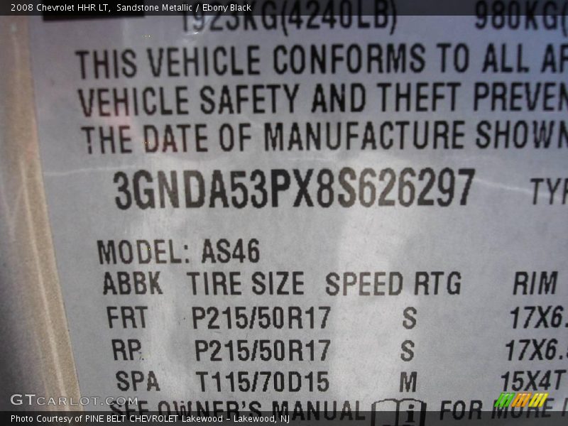Sandstone Metallic / Ebony Black 2008 Chevrolet HHR LT