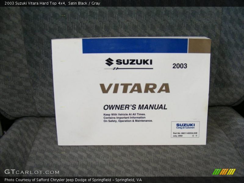 Satin Black / Gray 2003 Suzuki Vitara Hard Top 4x4