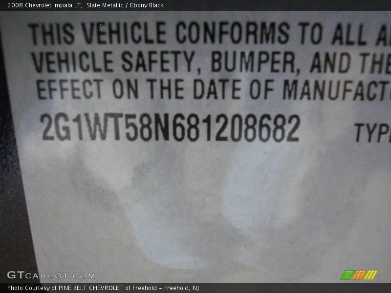 Slate Metallic / Ebony Black 2008 Chevrolet Impala LT
