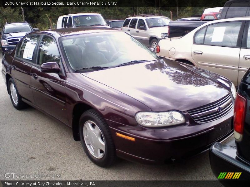 Dark Cherry Metallic / Gray 2000 Chevrolet Malibu LS Sedan