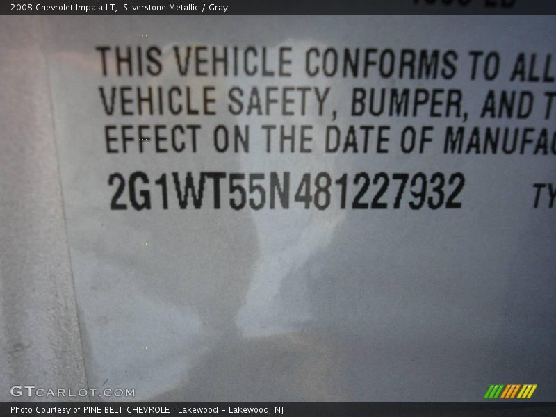 Silverstone Metallic / Gray 2008 Chevrolet Impala LT