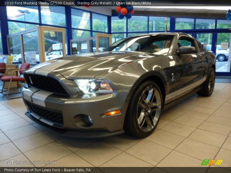 Sterling Grey Metallic / Charcoal Black/White 2010 Ford Mustang Shelby GT500 Coupe