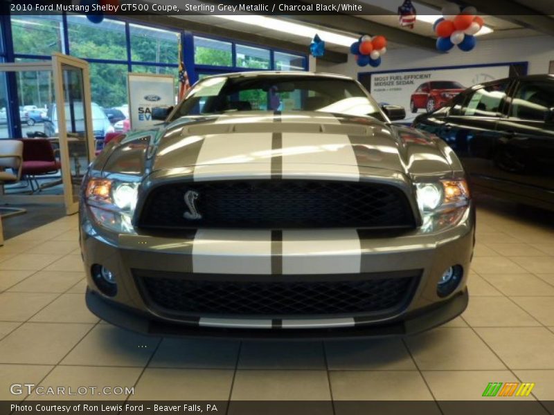 Sterling Grey Metallic / Charcoal Black/White 2010 Ford Mustang Shelby GT500 Coupe