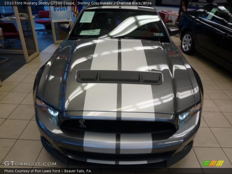 Sterling Grey Metallic / Charcoal Black/White 2010 Ford Mustang Shelby GT500 Coupe