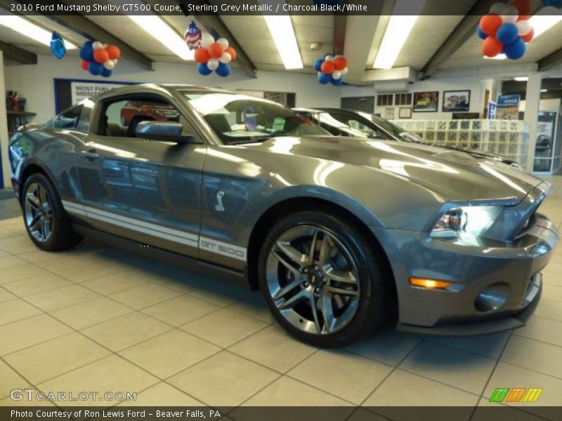 Sterling Grey Metallic / Charcoal Black/White 2010 Ford Mustang Shelby GT500 Coupe
