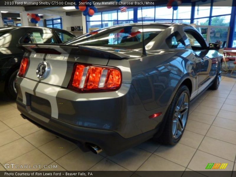 Sterling Grey Metallic / Charcoal Black/White 2010 Ford Mustang Shelby GT500 Coupe