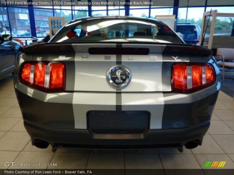 Sterling Grey Metallic / Charcoal Black/White 2010 Ford Mustang Shelby GT500 Coupe