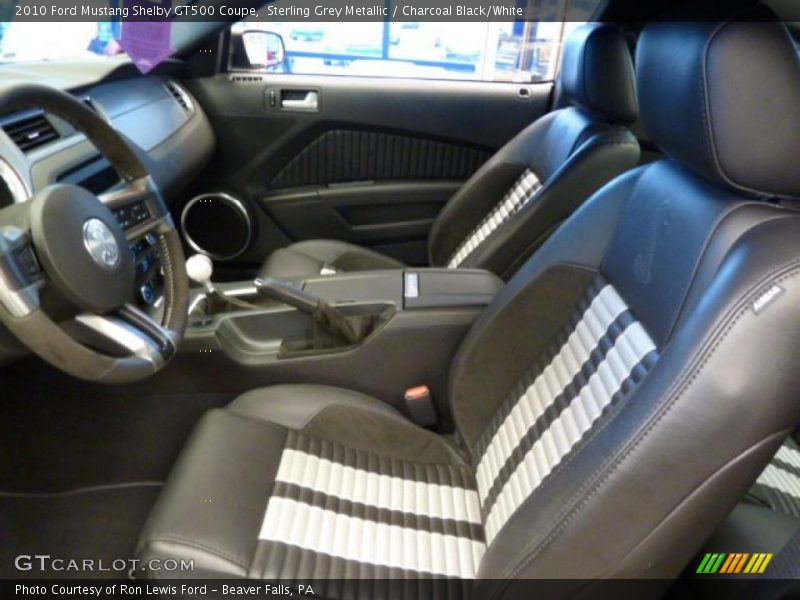 Sterling Grey Metallic / Charcoal Black/White 2010 Ford Mustang Shelby GT500 Coupe
