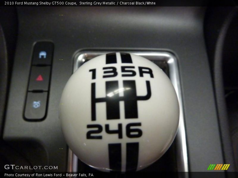 Sterling Grey Metallic / Charcoal Black/White 2010 Ford Mustang Shelby GT500 Coupe