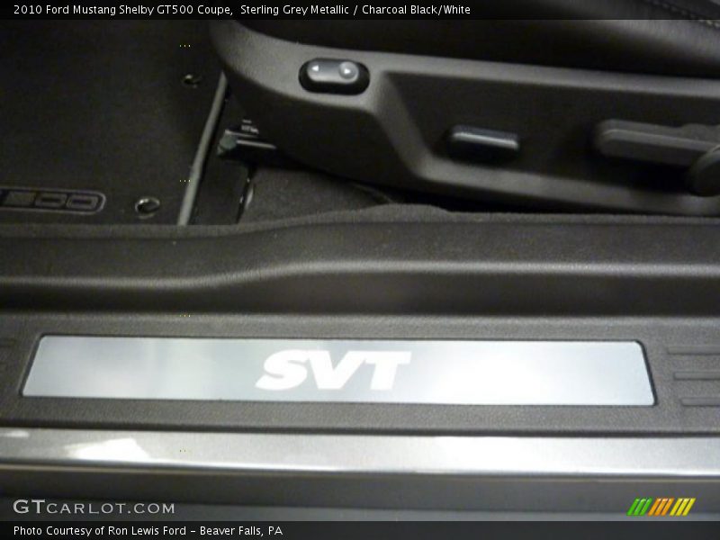 Sterling Grey Metallic / Charcoal Black/White 2010 Ford Mustang Shelby GT500 Coupe
