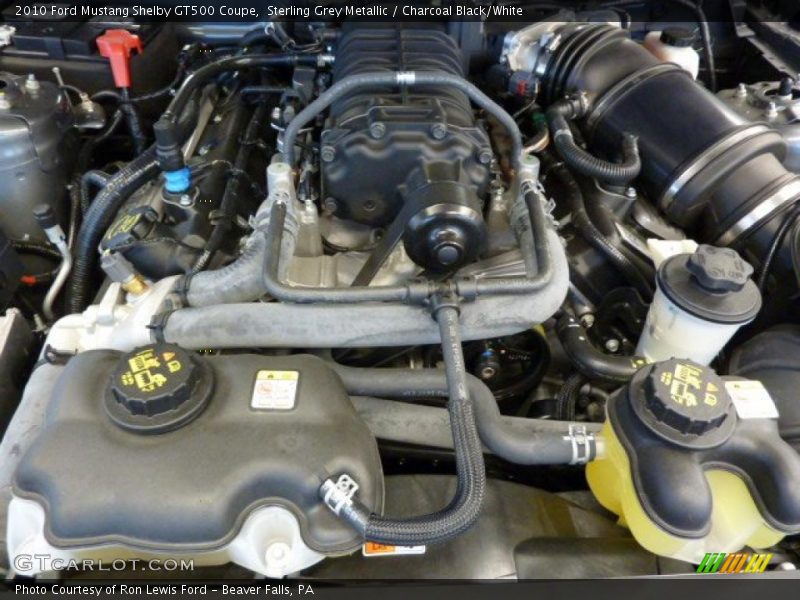 Sterling Grey Metallic / Charcoal Black/White 2010 Ford Mustang Shelby GT500 Coupe