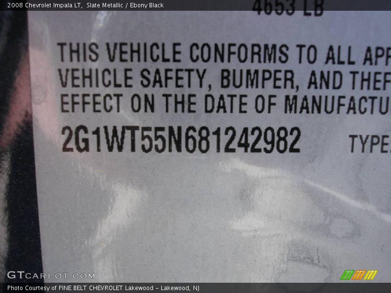Slate Metallic / Ebony Black 2008 Chevrolet Impala LT
