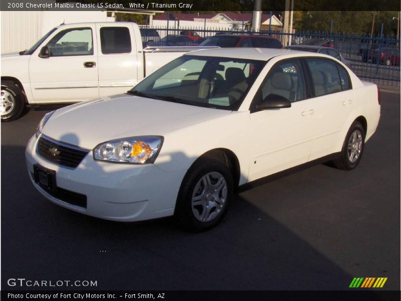 White / Titanium Gray 2008 Chevrolet Malibu Classic LS Sedan