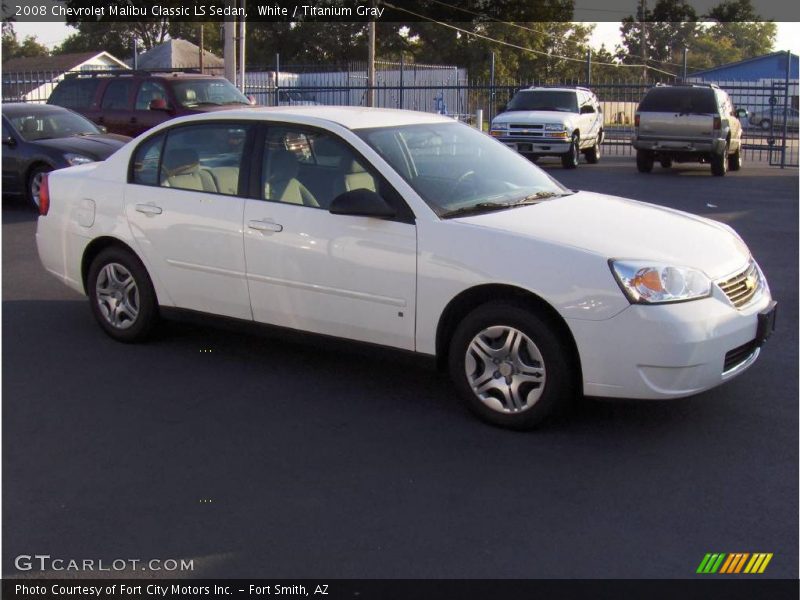 White / Titanium Gray 2008 Chevrolet Malibu Classic LS Sedan