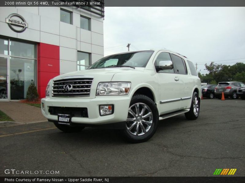 Tuscan Pearl White / Wheat 2008 Infiniti QX 56 4WD