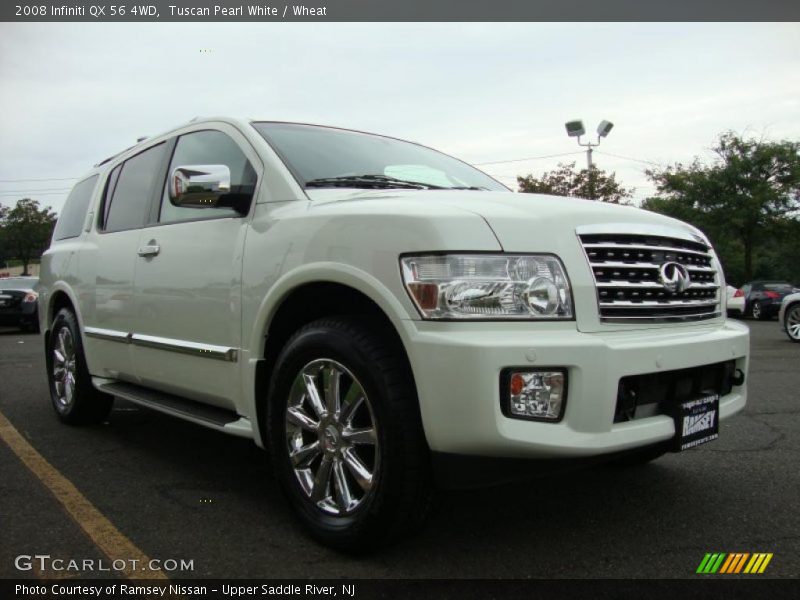 Tuscan Pearl White / Wheat 2008 Infiniti QX 56 4WD