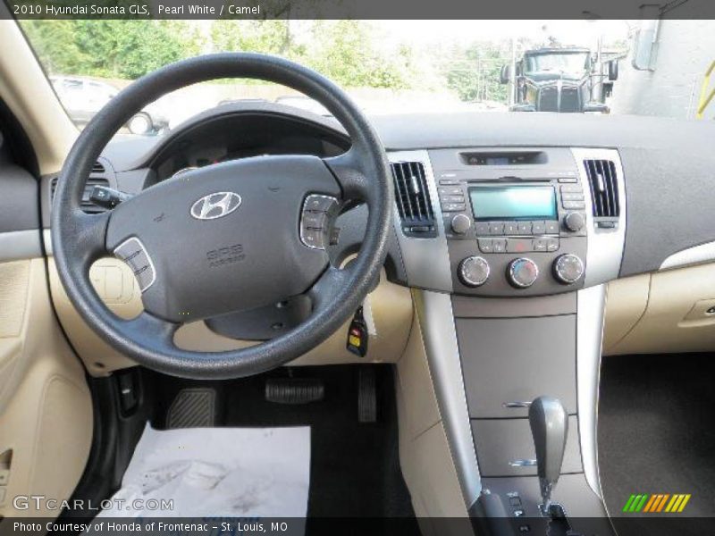Pearl White / Camel 2010 Hyundai Sonata GLS