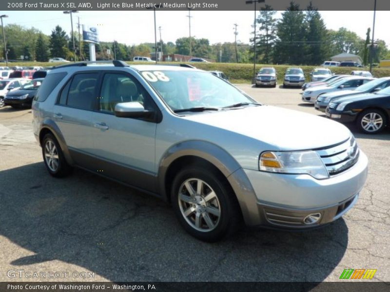 Light Ice Blue Metallic / Medium Light Stone 2008 Ford Taurus X SEL AWD