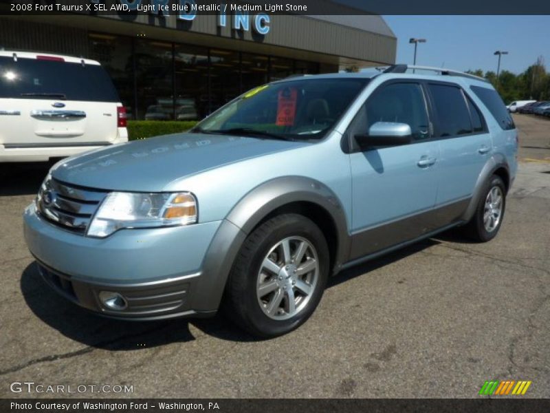 Light Ice Blue Metallic / Medium Light Stone 2008 Ford Taurus X SEL AWD